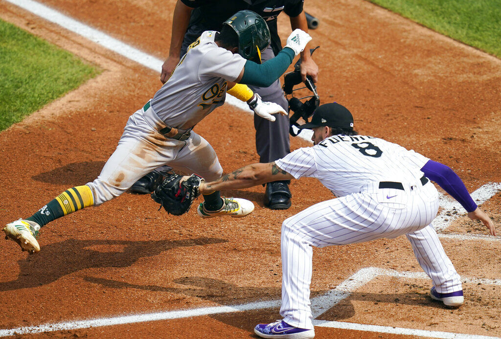 APTOPIX Athletics Rockies Baseball